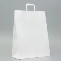Пакет крафт без печати, белый, плоская ручка 35&times;15&times;45 см
