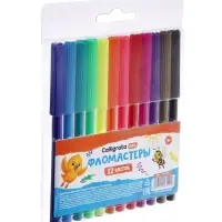 Фломастеры 12 цветов Calligrata kids, вентилируемый колпачок, блистер