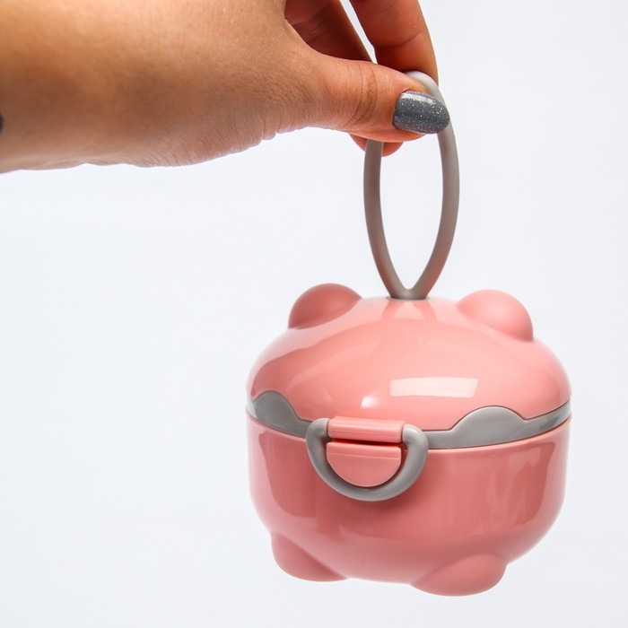 Контейнер для детского питания Мишка 1, 150 мл, цвет розовый