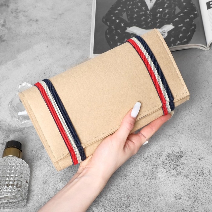 Органайзер для хранения украшений скручивающийся «Дорожный», 23×26 см , цвет бежевый