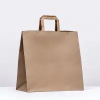 Пакет бумажный крафт, плоская ручка 32&times;18&times;32 см, 90 г/м&sup2;