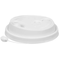 Крышка д/стакана с питейн.ПП d-80мм матовый/бел., 1000шт/кор (3002М/Б)