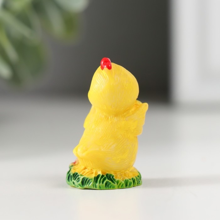 Сувенир полистоун "Цыплёнок на травке" набор 4 шт 2х2х3,2 см