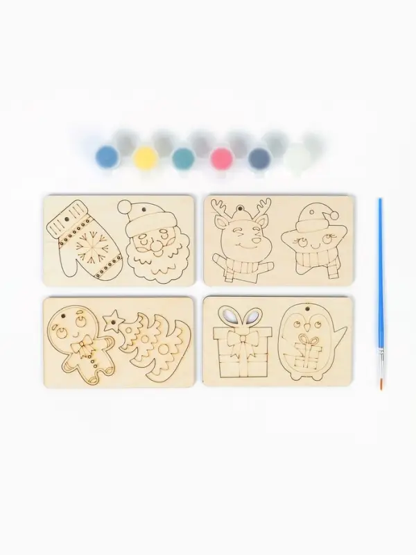 Набор для творчества  Набор для творчества "Ёлочные игрушки" под роспись (8 фигурок)