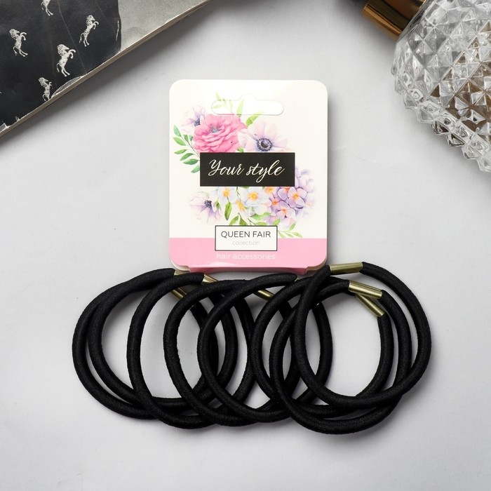 Резинка для волос Резинка для волос "Классика" (набор 12 шт) 4,5 см, чёрный