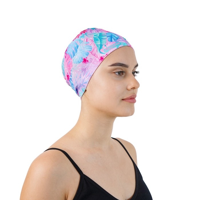Шапочка для плавания взрослая ONLYTOP «Тропики», тканевая, обхват 54-60 см Шапочка для плавания взрослая ONLYTOP «Тропики», тканевая, обхват 54-60 см