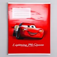 Тетрадь в клетку 12 листов, 5 видов МИКС, обложка мелованный картон, &laquo;Тачки&raquo;