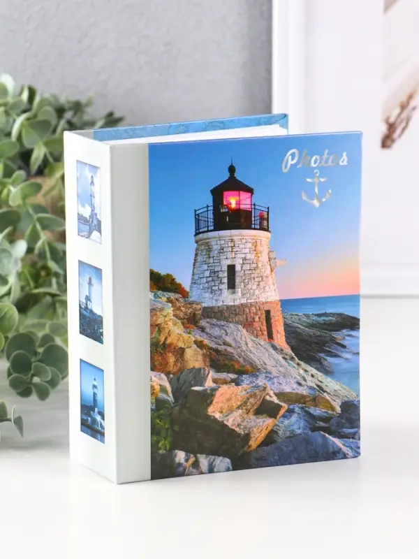 Фотоальбом 100 фото "Маяк" 10X15см, ПП карм., голубой