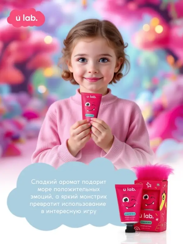 Лосьон для тела детский &laquo;Монстрики&raquo;, аромат сладкая вата, ULAB