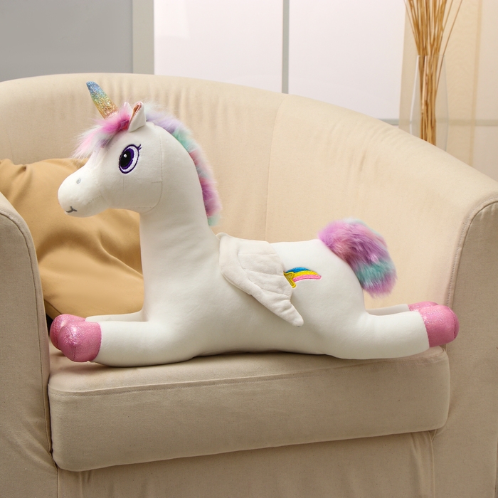 Мягкая игрушка «Единорог», 60 см, цвет белый Мягкая игрушка «Единорог», 60 см, цвет белый