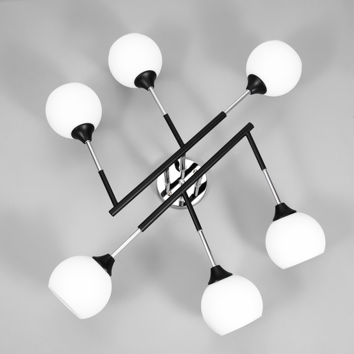 Люстра Люстра "Индис" 6хЕ27 40Вт черно-хромовый 60х60х26 см