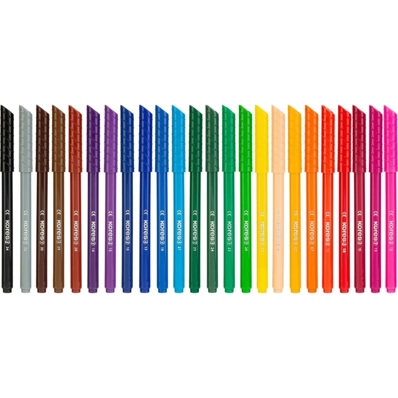 Фломастеры KORELLOS Kores 24цв.,европодвес, в комплекте со стикерами,29044