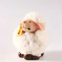 Фигурка керамика &laquo;Овечка Бяша с жёлтым цветком в зубах&raquo; 9&times;6.8&times;9.5 см