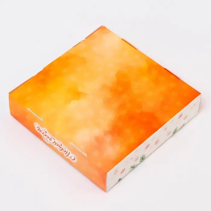 Подарочная коробка сборная с окном «С Новым годом!», 13×13×3 см Подарочная коробка сборная с окном «С Новым годом!», 13×13×3 см