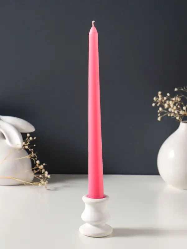 Набор свечей античных 25 см, 3 шт., 58 г, 7 ч, розовый