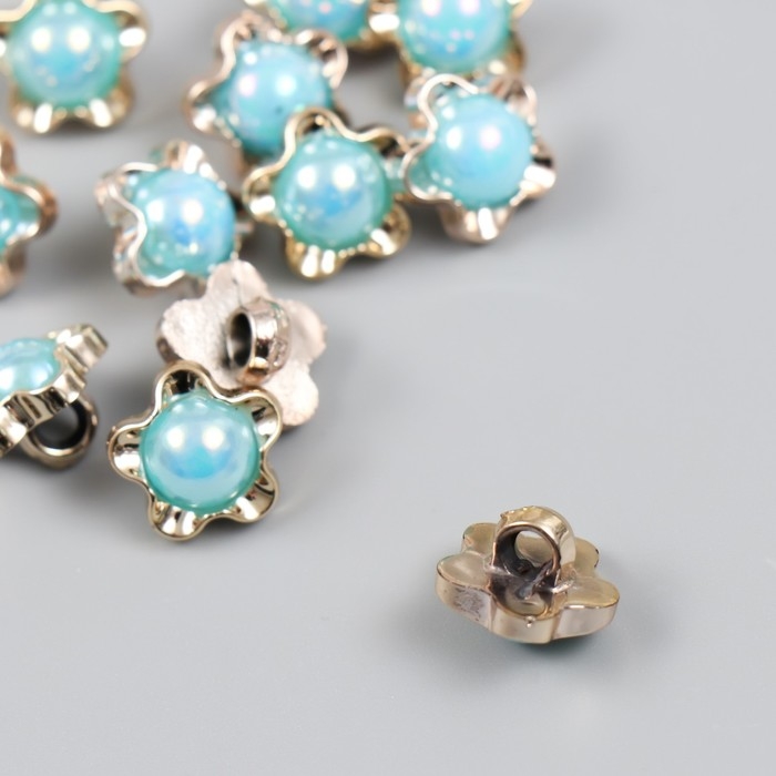 Пуговица пластик для творчества Пуговица пластик для творчества "Цветочек с жемчужинкой" набор 12 шт 1,2х1,2х1 см