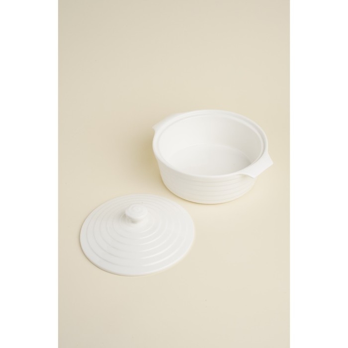 Кастрюля из жаропрочной керамики Доляна «Бруно», 1,57 л, 24,5×21,5×8 см, цвет белый Кастрюля из жаропрочной керамики Доляна «Бруно», 1,57 л, 24,5×21,5×8 см, цвет белый