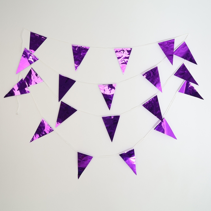 Гирлянда «Флажки», 20 флажков, 10 метров, цвет индиго Гирлянда «Флажки», 20 флажков, 10 метров, цвет индиго