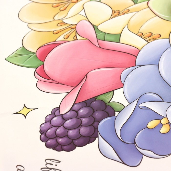 Наклейка пластик интерьерная цветная Наклейка пластик интерьерная цветная "Девочка с котиком и букетом" 2 листа 30х90 см