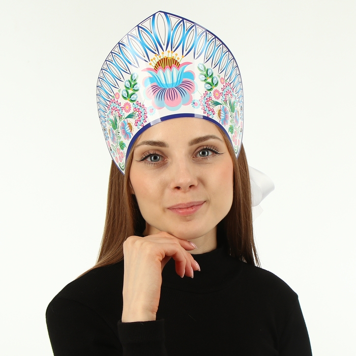 Кокошник «Фантазия» голубо-розовый Кокошник «Фантазия» голубо-розовый