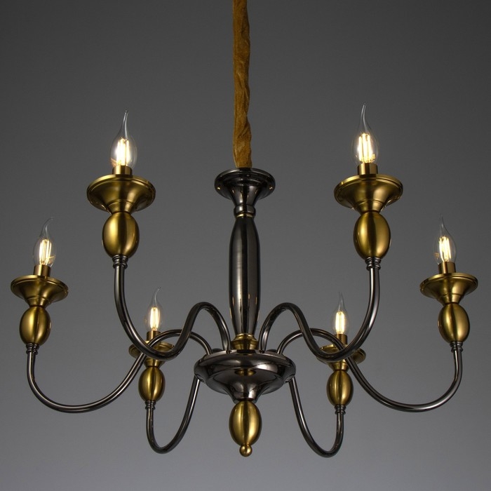 Люстра Люстра "Энни" 6х40Вт Е14 латунь 69х69х44 см BayerLux