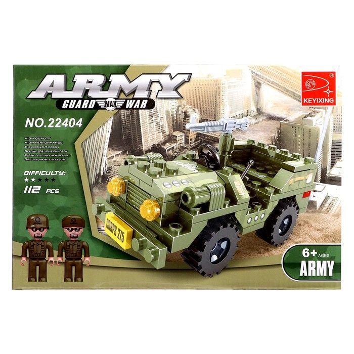 Конструктор «Военный джип», 108 деталей Конструктор «Военный джип», 108 деталей