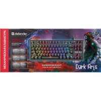 Клавиатура Defender Dark Arts GK-375, игровая,проводная,механическая,подсв,87 кл,USB,черная