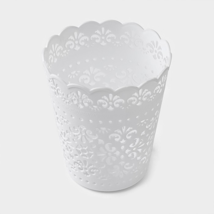 Корзина для хранения «Кружевной узор», 11×11×14 см, цвет МИКС Корзина для хранения «Кружевной узор», 11×11×14 см, цвет МИКС