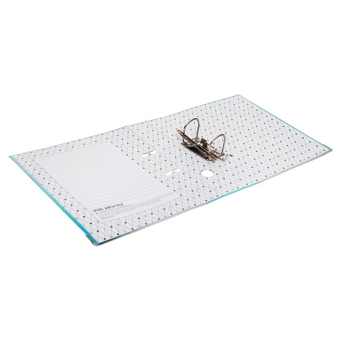 Папка-регистратор А4, 50 мм, Calligrata, ПВХ, тиснение Папка-регистратор А4, 50 мм, Calligrata, ПВХ, тиснение "лен", металлическая окантовка, карман на корешок, собранная, голубая, микс