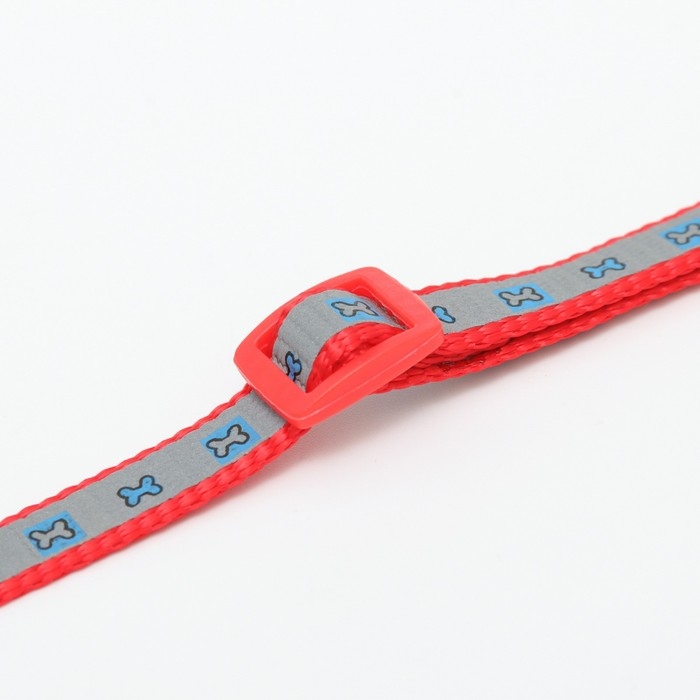 Ошейник Ошейник "Кость" светоотражающий, 31 х 1 см, красный