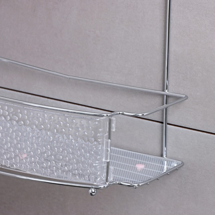 Полка 2-х ярусная Доляна, 30×13×37 см, цвет хромированный Полка 2-х ярусная Доляна, 30×13×37 см, цвет хромированный