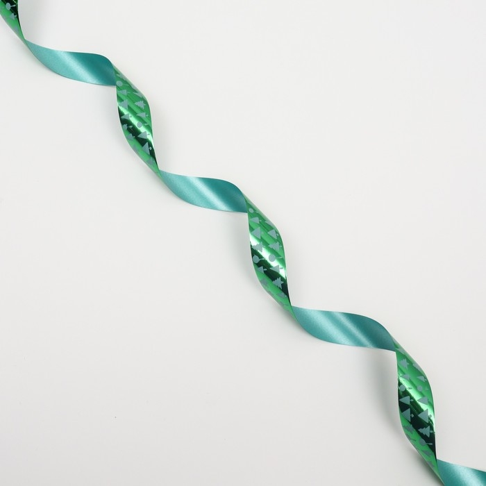 Новый год. Лента для декора и подарков, ёлки, 2 см х 45 м Новый год. Лента для декора и подарков, ёлки, 2 см х 45 м