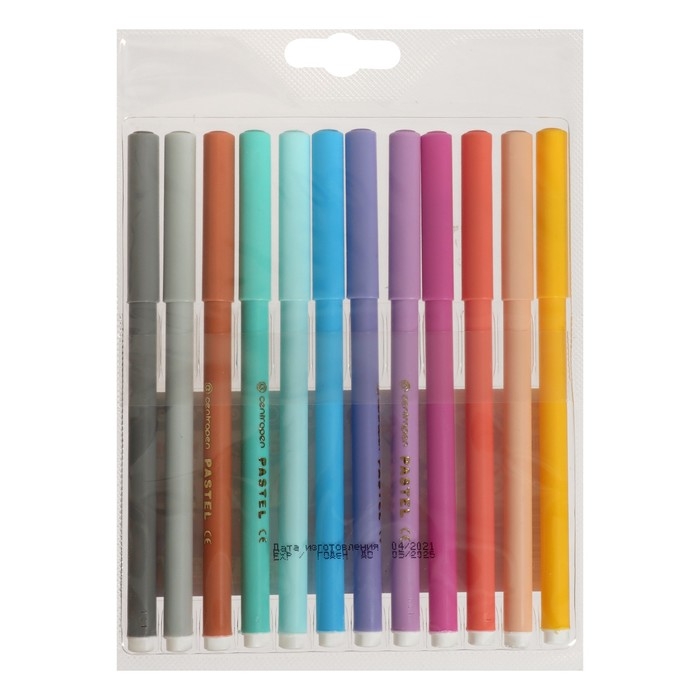 Фломастеры 12 цветов Centropen 7550 TP Colour World Pastel 2.0 мм, пастельные, блистер, европодвес Фломастеры 12 цветов Centropen 7550 TP Colour World Pastel 2.0 мм, пастельные, блистер, европодвес