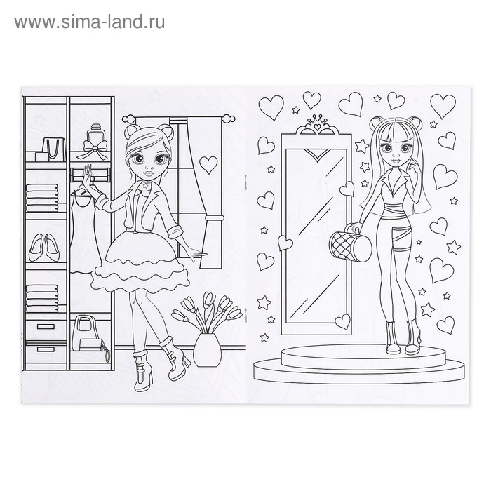Раскраски набор «Для девочек», 4 шт. по 16 стр., формат А4 Раскраски набор «Для девочек», 4 шт. по 16 стр., формат А4