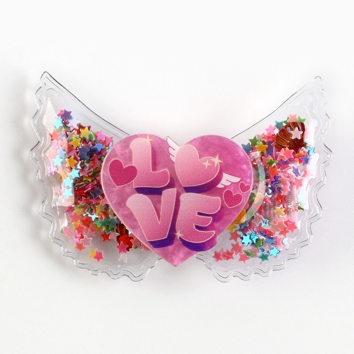 Заколка для волос с шейкером LOVE, 6 х 4.5 см Заколка для волос с шейкером LOVE, 6 х 4.5 см