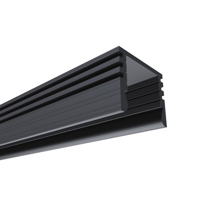 Алюминиевый профиль Apeyron, 16х12 мм, накладной, 2 м, черный рассеиватель, аксессуары Алюминиевый профиль Apeyron, 16х12 мм, накладной, 2 м, черный рассеиватель, аксессуары