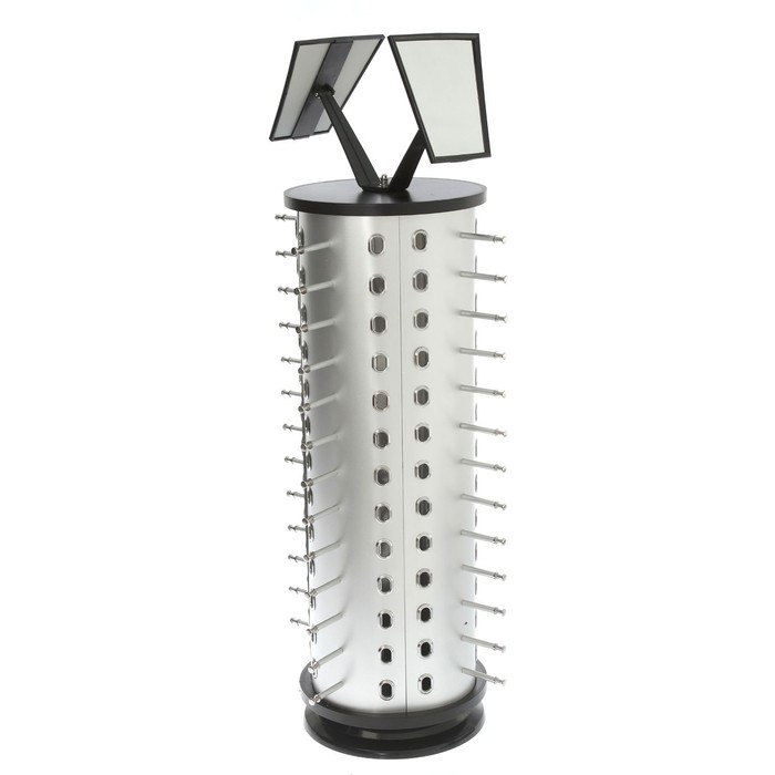 Стойка под очки настольная вращающаяся, 52 места, 38×38×78 см, цвет хром