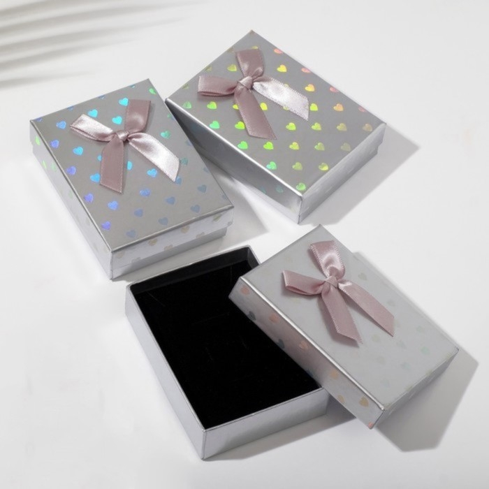 Коробочка подарочная под набор «Сердечки», 7×9,5 (размер полезной части 6,5×9см), цвет серый Коробочка подарочная под набор «Сердечки», 7×9,5 (размер полезной части 6,5×9см), цвет серый