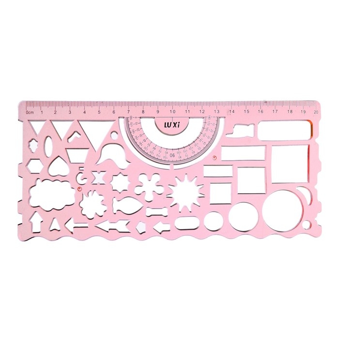 Набор трафаретов, 2 штуки, геометрические фигуры, пластик, МИКС Набор трафаретов, 2 штуки, геометрические фигуры, пластик, МИКС