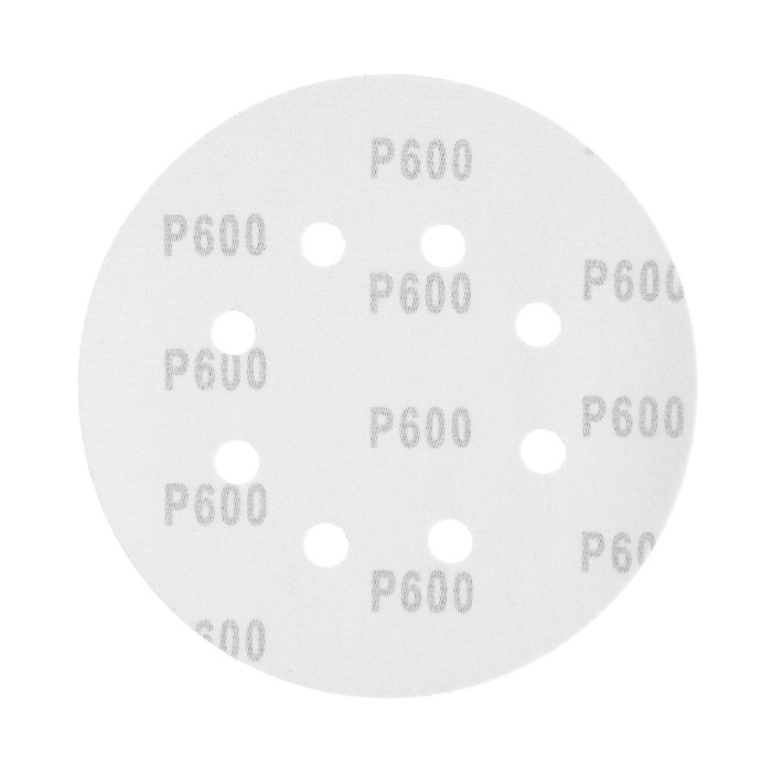 Круг абразивный шлифовальный под  Круг абразивный шлифовальный под "липучку" ТУНДРА, перфорированный, 150 мм, Р600, 5 шт.