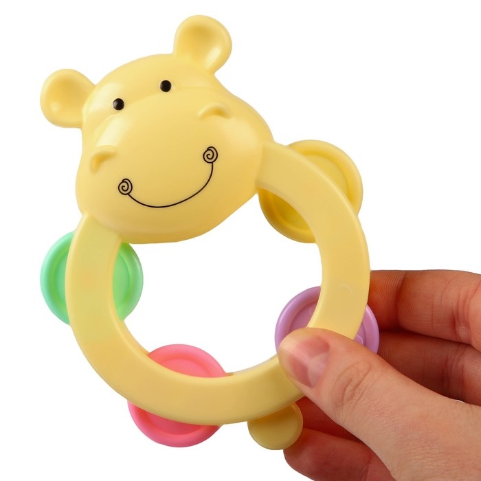 Погремушка - бубен «Бегемотик», Крошка Я Погремушка - бубен «Бегемотик», Крошка Я