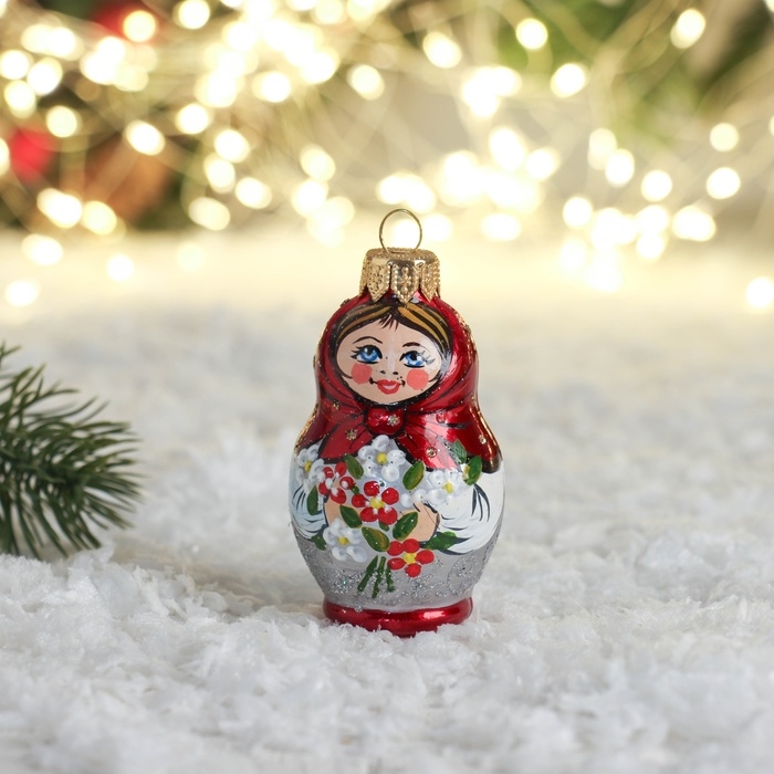 Ёлочная игрушка Ёлочная игрушка "Матрёшка-07" 7,7 см