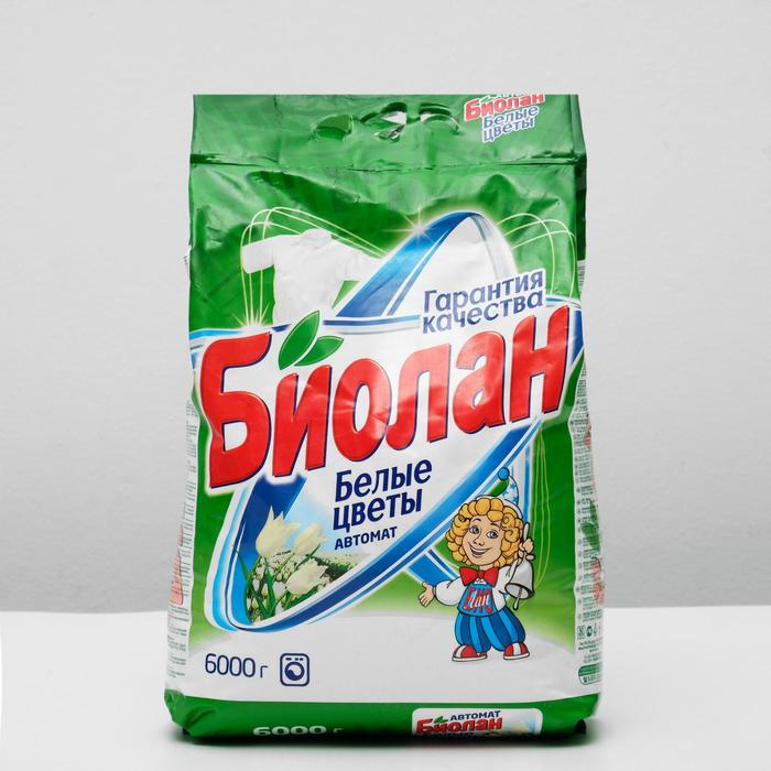 Стиральный порошок  Стиральный порошок "Биолан - Белые цветы", автомат, 6 кг