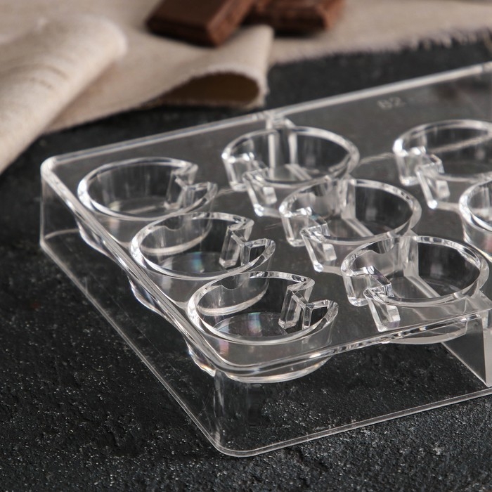 Форма для конфет и шоколада «Пакман», 14 ячеек, 20×12×2,5 см, ячейка d=3 см, цвет прозрачный Форма для конфет и шоколада «Пакман», 14 ячеек, 20×12×2,5 см, ячейка d=3 см, цвет прозрачный