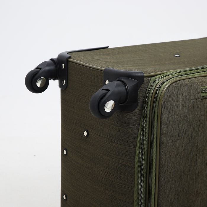 Чемодан большой 95 л (L), отдел на молнии, с расширением, кодовый замок, 4 колеса, наружный карман, цвет хаки Чемодан большой 95 л (L), отдел на молнии, с расширением, кодовый замок, 4 колеса, наружный карман, цвет хаки