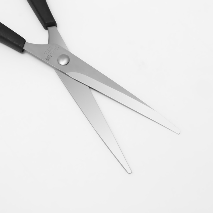 Ножницы парикмахерские с упором, лезвие — 6 см, цвет чёрный/серебристый