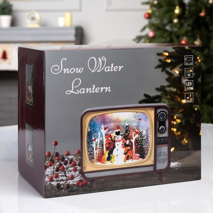 Фигура светодиодная «Новогодний огонек», 21х12.1х17.1 см, музыка, батарейки ААх3 (не в комплекте), USB, свечение мульти Фигура светодиодная «Новогодний огонек», 21х12.1х17.1 см, музыка, батарейки ААх3 (не в комплекте), USB, свечение мульти