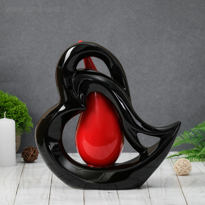 Ваза керамика настольная Ваза керамика настольная "Капля" сердце, 24х24,5 см, микс