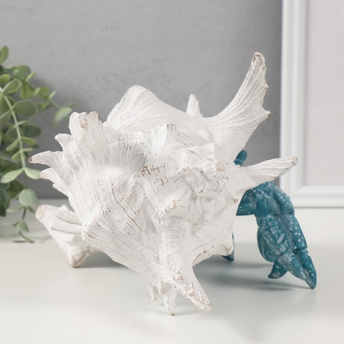 Сувенир полистоун Сувенир полистоун "Коралловый риф. Краб в ракушке" 23,5х23,5х17,8 см