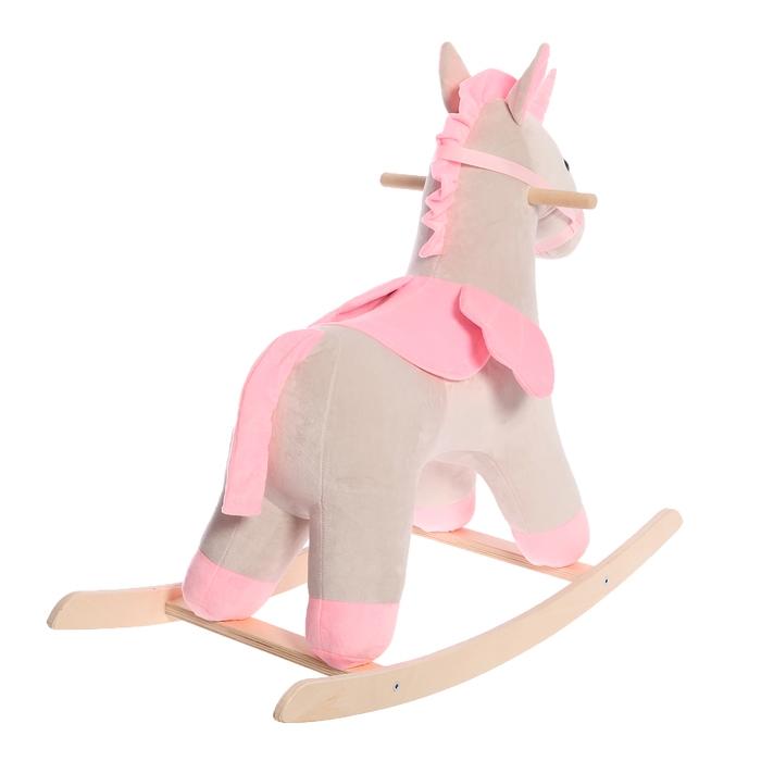 Качалка «Единорог», цвет серо-розовый